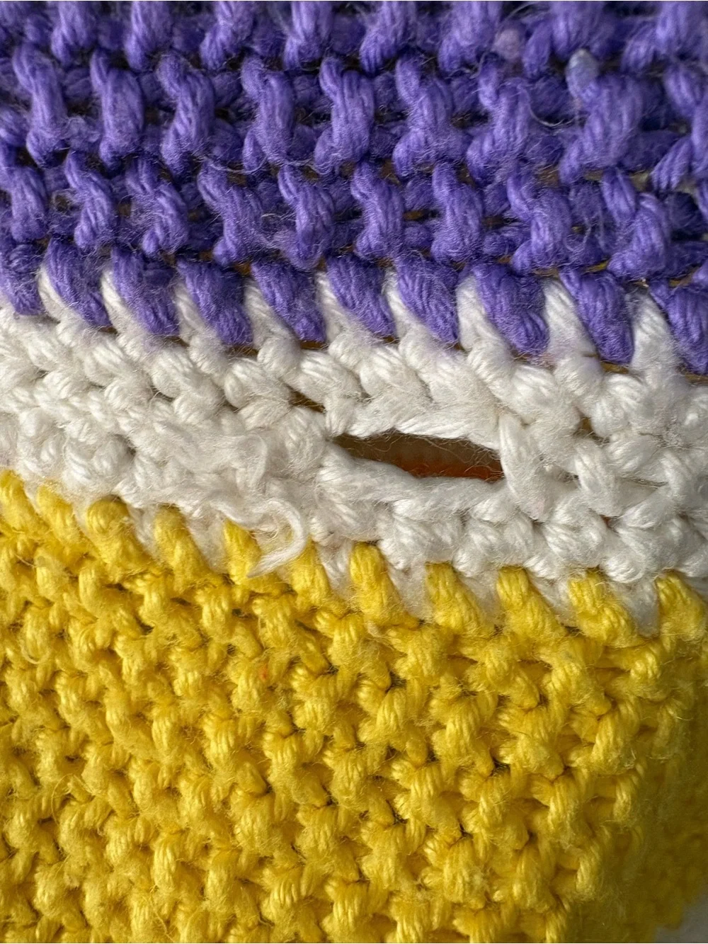 Handmade Crochet Striped Colorblock Throw - Bright Rainbow Colors Large